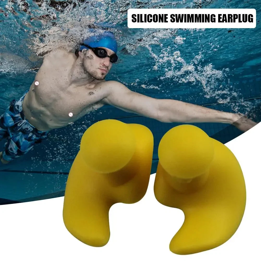 🧏 1 Pair Waterproof Earplugs – Soft Silicone Swimming Accessory