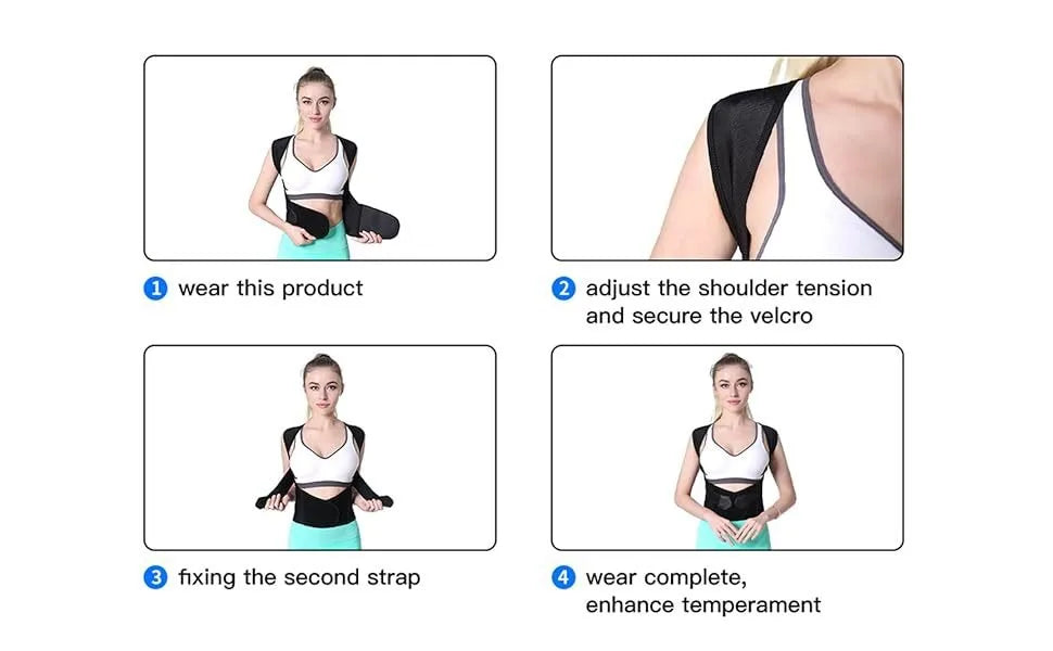 Magnetic Therapy Posture Corrector – Adjustable Shoulder & Spine Support Brace