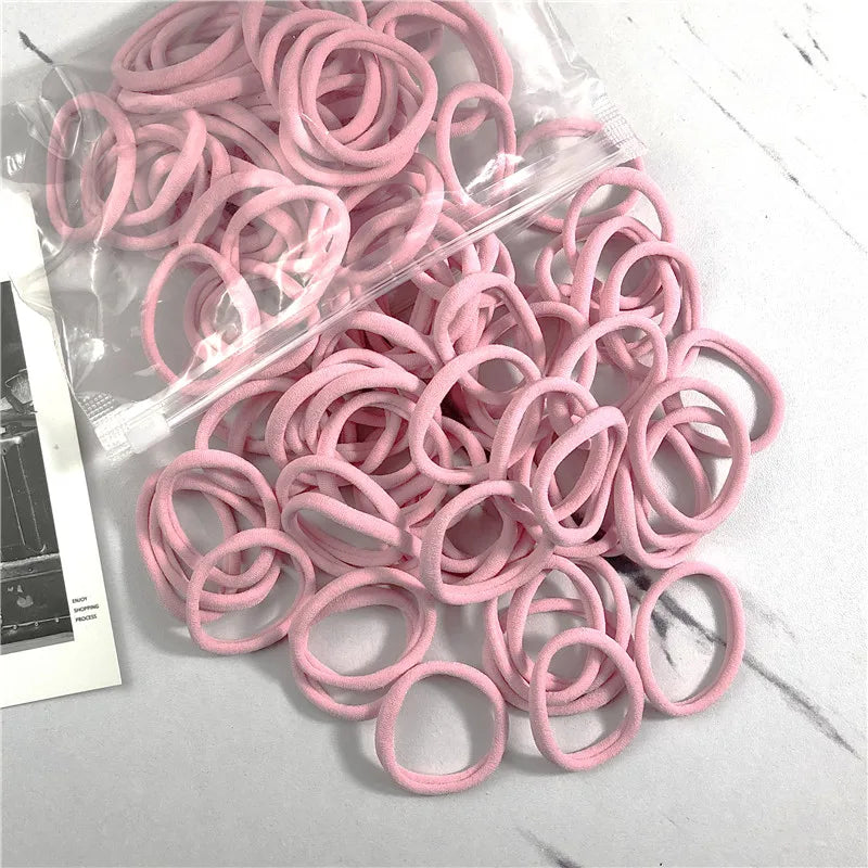 20/50PCS Hair Ties Set – Simple Elastic Rubber Bands for Women Girls Ponytails (4cm)