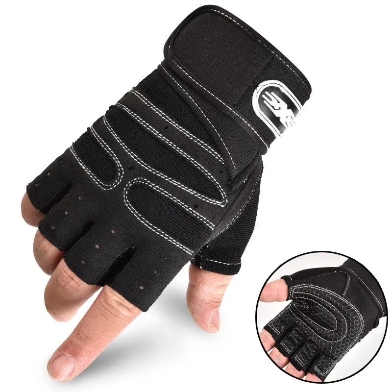 Outdoor Sport Gloves – Long Fingerless Gym & Cycling Gloves with Wrist Guard Support