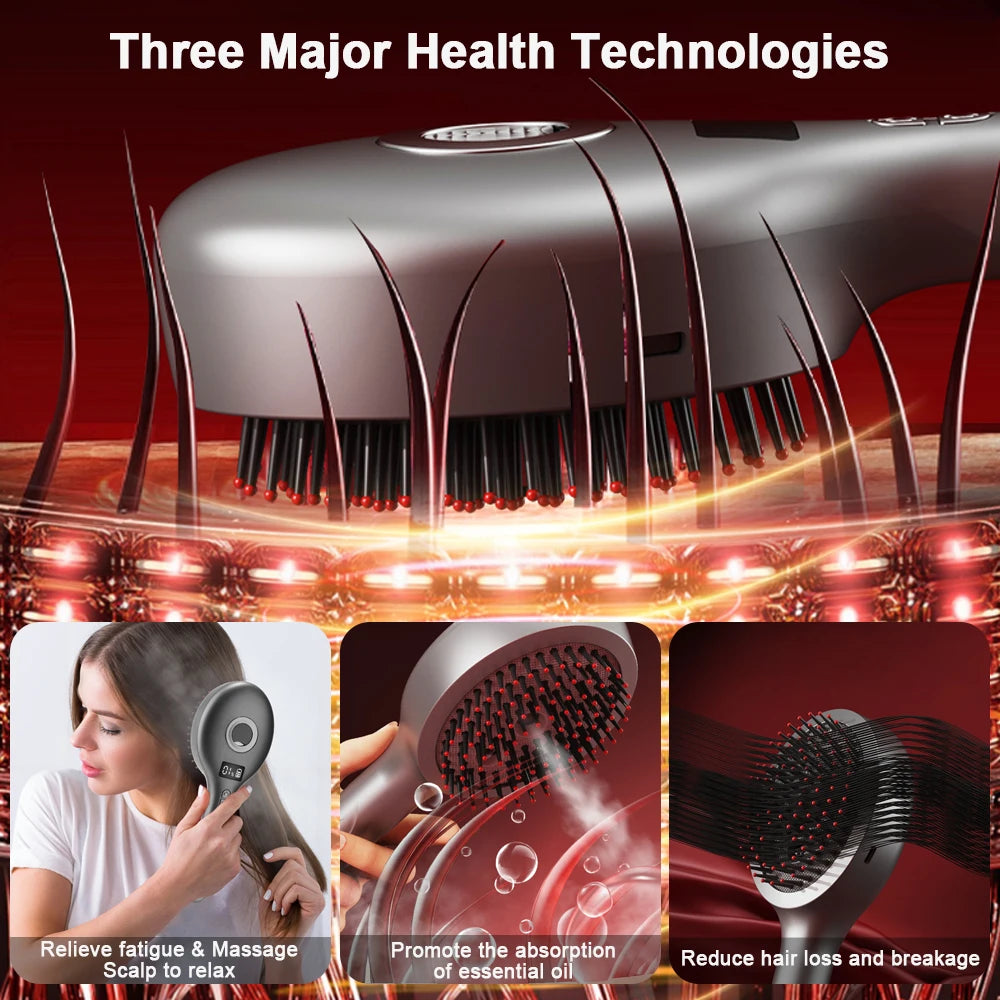 Electric Scalp Massager Comb – 4-Mode Hair Oil Applicator for Growth & Relaxation