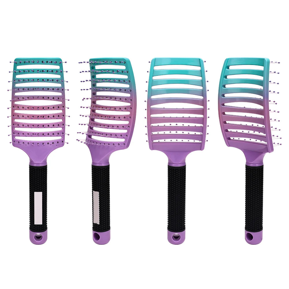 Nylon & Boar Bristle Barber Brush – Scalp Massage Comb for Wet/Curly Hair