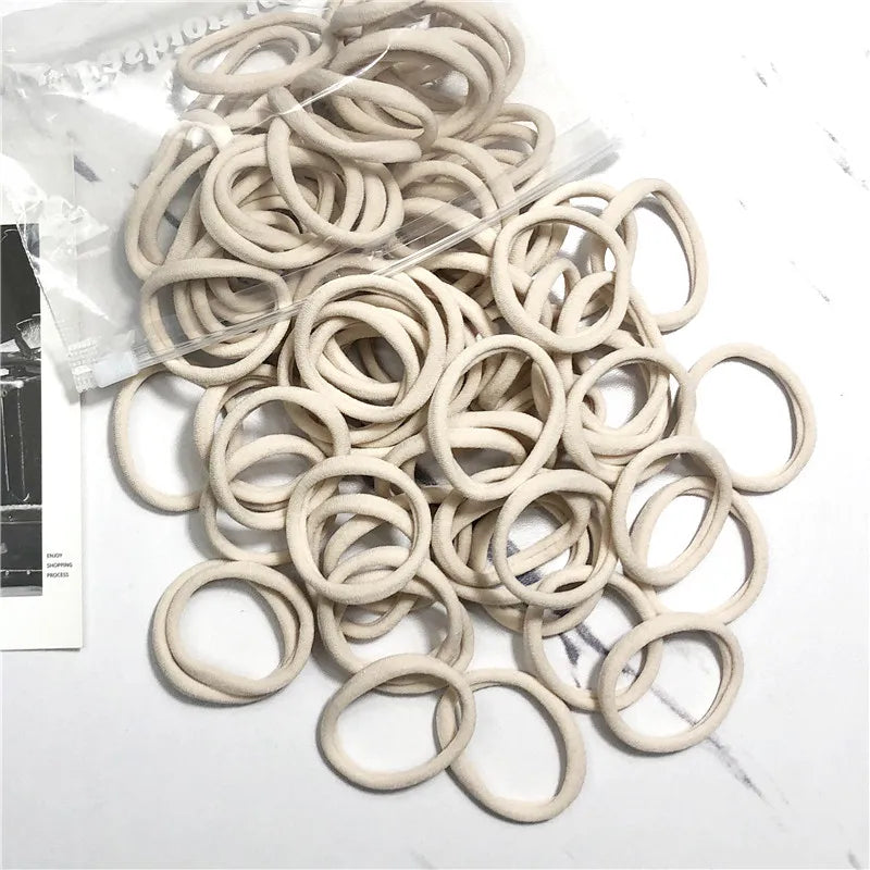 20/50PCS Hair Ties Set – Simple Elastic Rubber Bands for Women Girls Ponytails (4cm)