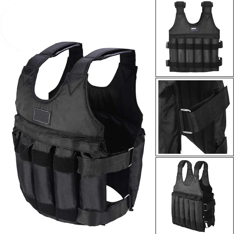 🔹 Adjustable Weighted Vest Set – 15–50kg Bodybuilding Gear