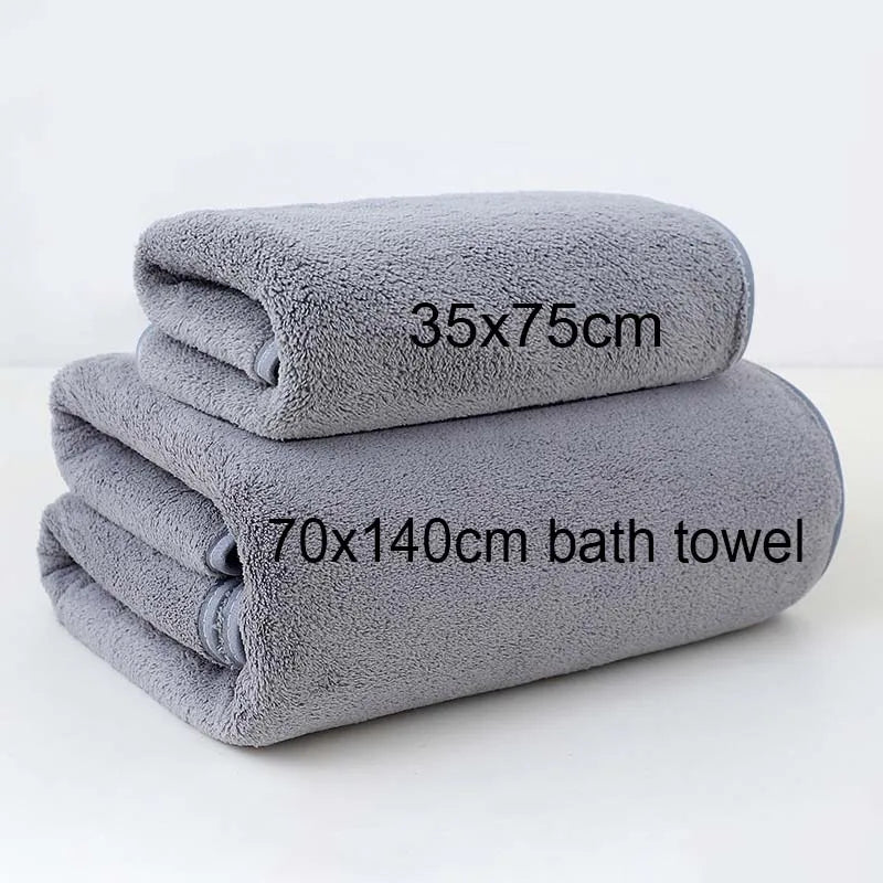 Coral Fleece Towel Set – Thick Soft Absorbent Bath Towels for Home & Travel