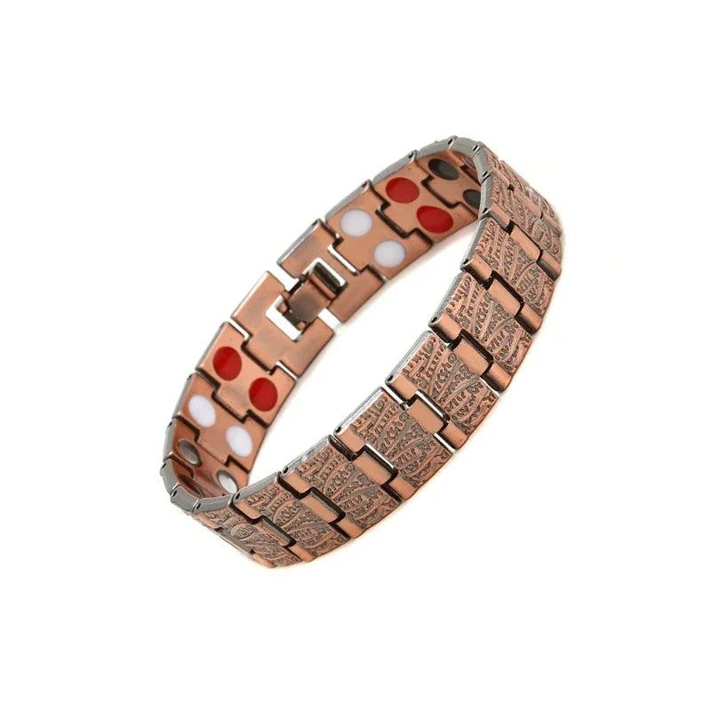 Men’s Pure Copper Magnetic Bracelet – Germanium Therapy Link Chain Arthritis Relief