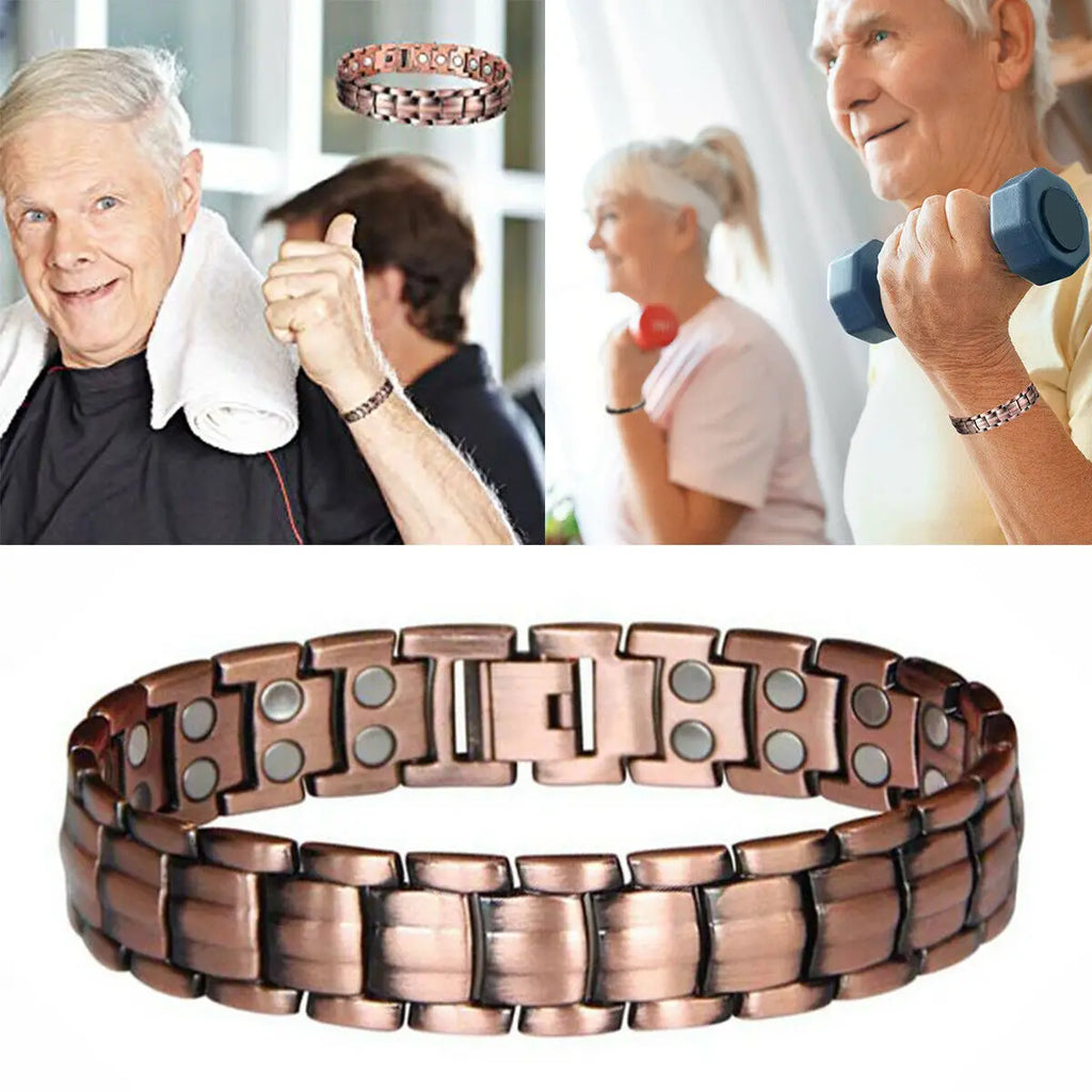 Red Copper Magnetic Bracelet – Dual Magnet Therapy Jewellery for Pain Relief
