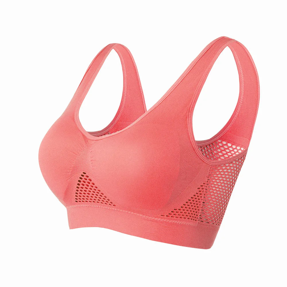 👙 Hollow Out Sports Bra – S–6XL Seamless Padded Gym Fitness Top