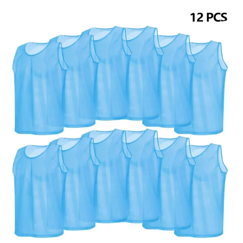 12PCS Kids Basketball Jerseys – Quick Dry Youth Soccer Training Pinnies Set