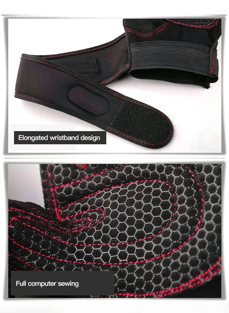 Outdoor Sport Gloves – Long Fingerless Gym & Cycling Gloves with Wrist Guard Support