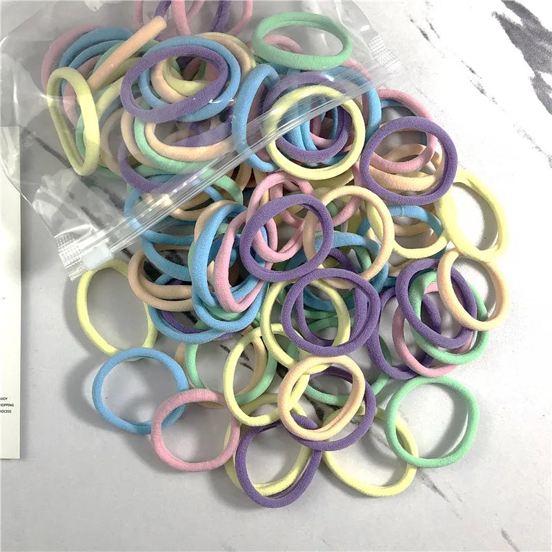 20/50PCS Hair Ties Set – Simple Elastic Rubber Bands for Women Girls Ponytails (4cm)