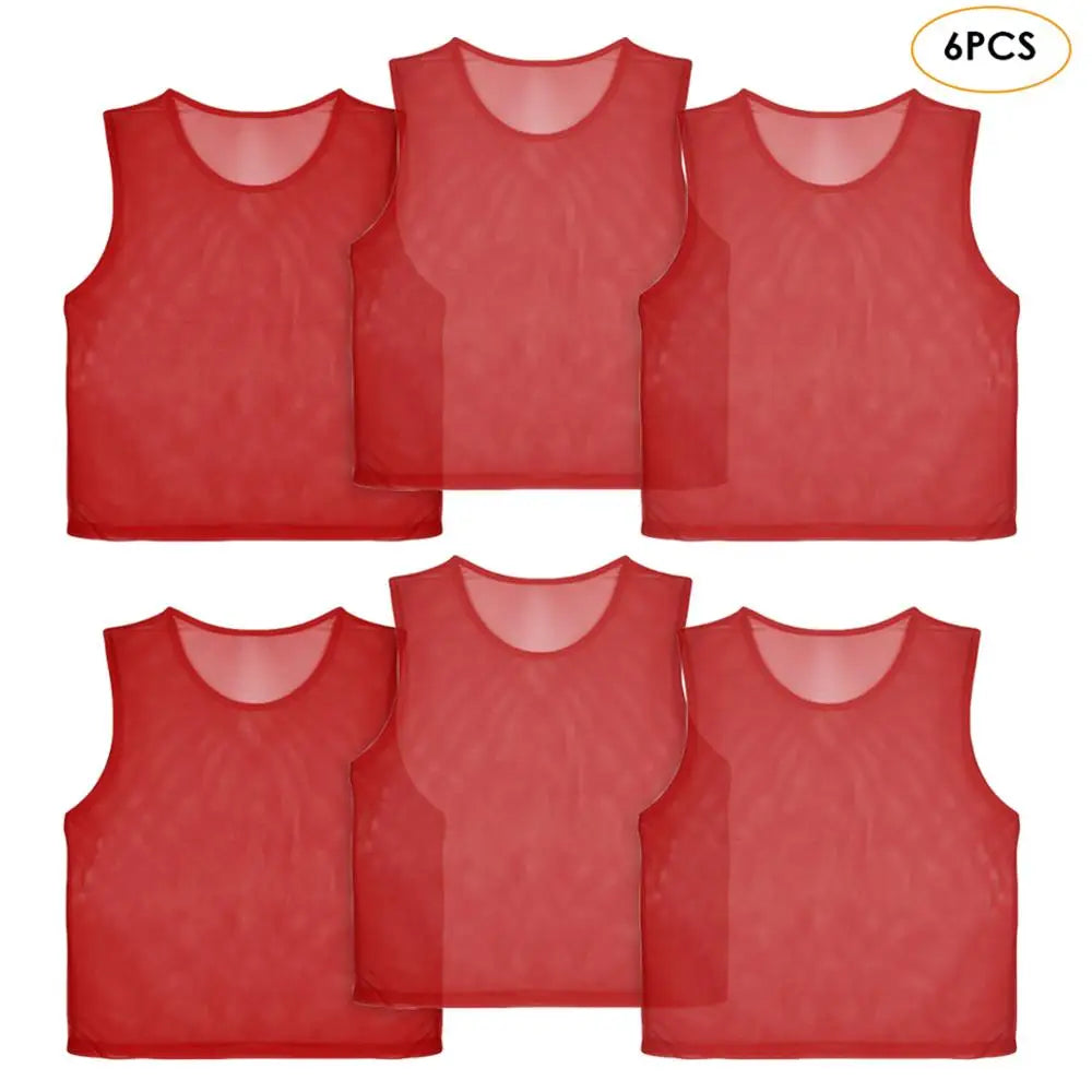 6/12PCS Soccer Training Pinnies – Breathable Team Sports Vests