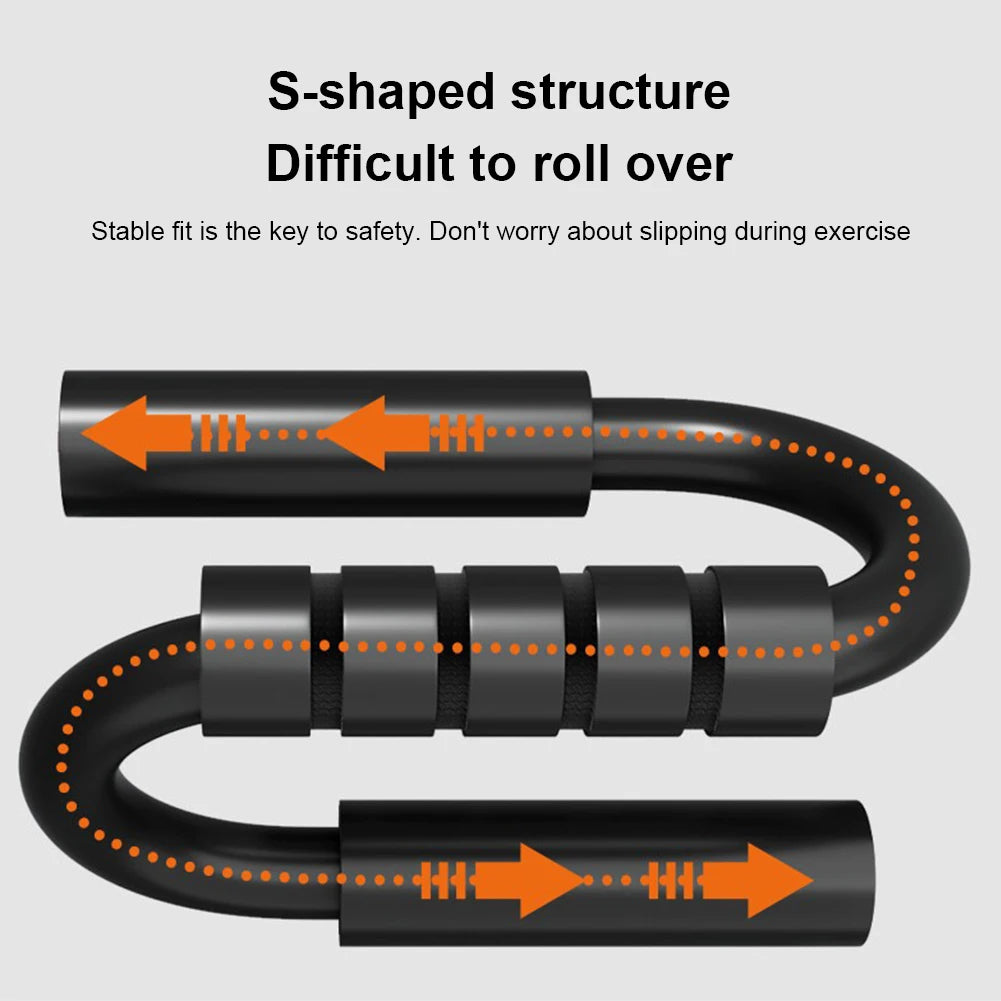 S-Shaped Push-Up Bars – Non-Slip Foam Grip Handles for Chest, Arm & Shoulder Strength Training