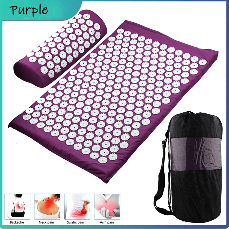 65x40cm Acupressure Mat & Pillow Set – Massage Cushion for Back, Neck & Stress Relief