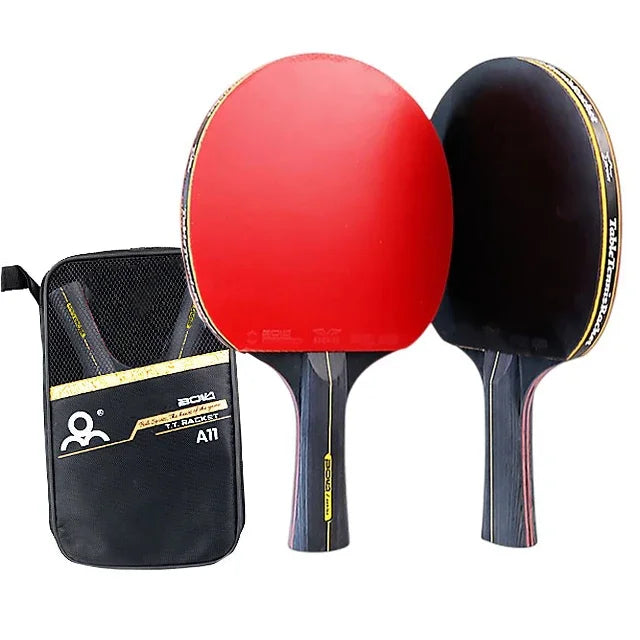 5/6 Star Professional Ping Pong Racket Set – 2 Bats + Bag