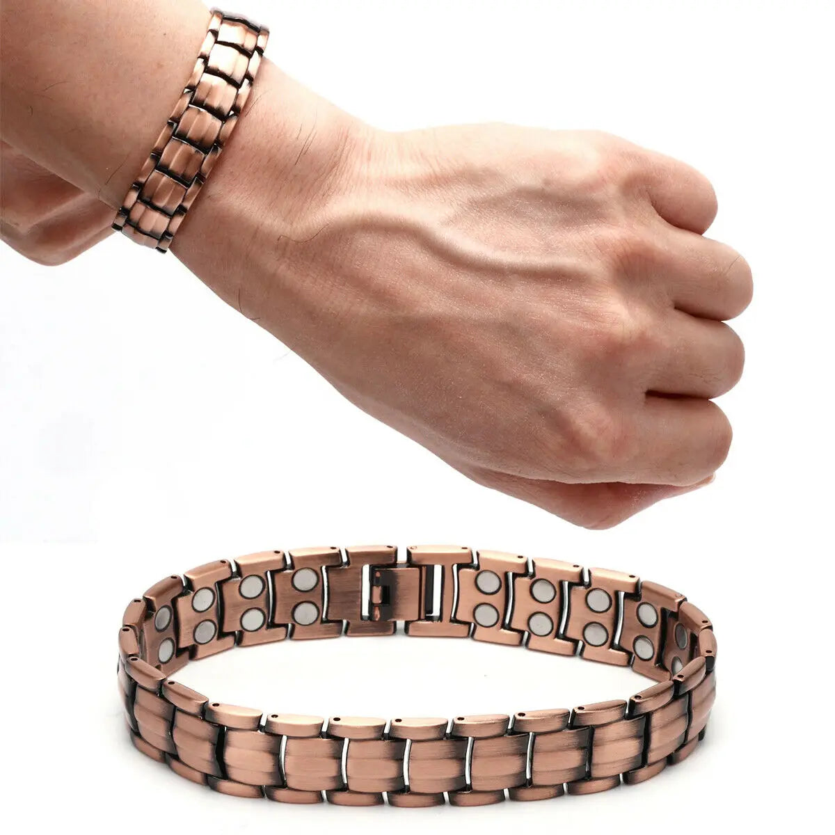 🔴 Red Copper Magnetic Bracelet – Dual Magnet Pain Relief Therapy Jewellery