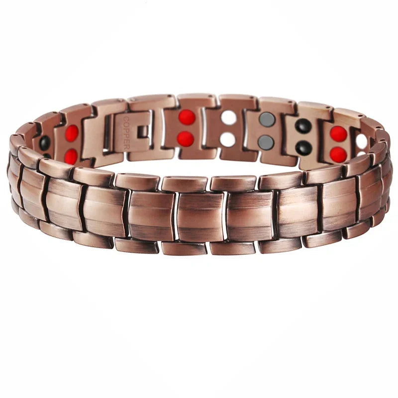 Men’s Pure Copper Magnetic Bracelet – Germanium Therapy Link Chain Arthritis Relief