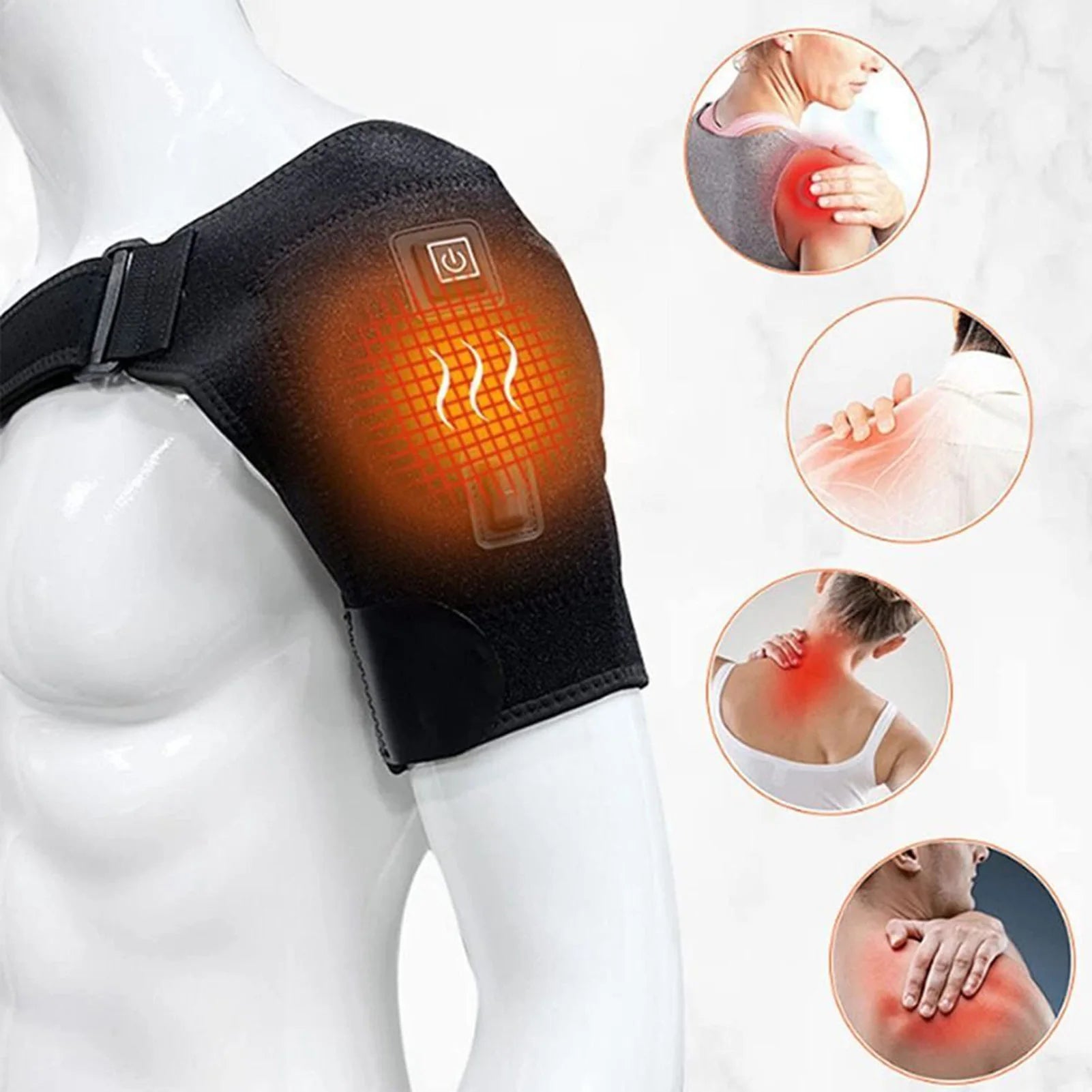 Electric Heated Shoulder Wrap – USB Heat Therapy Pad for Shoulder, Neck, Back & Joint Pain Relief