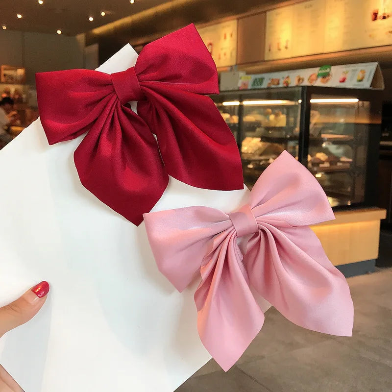 Satin Bow Hair Clips – Cute Butterfly Style Hairpins for Girls & Women, Elegant Hair Accessories