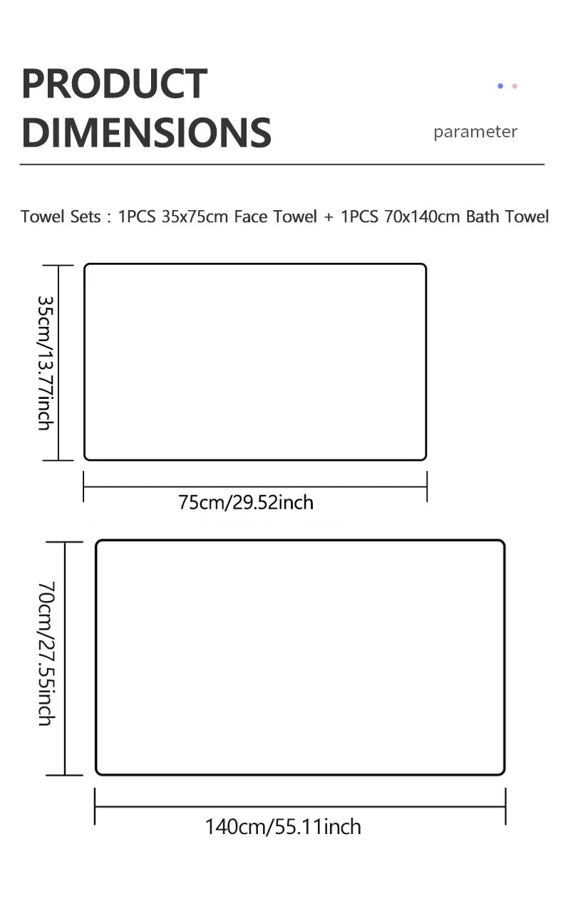 Coral Fleece Towel Set – Thick Soft Absorbent Bath Towels for Home & Travel