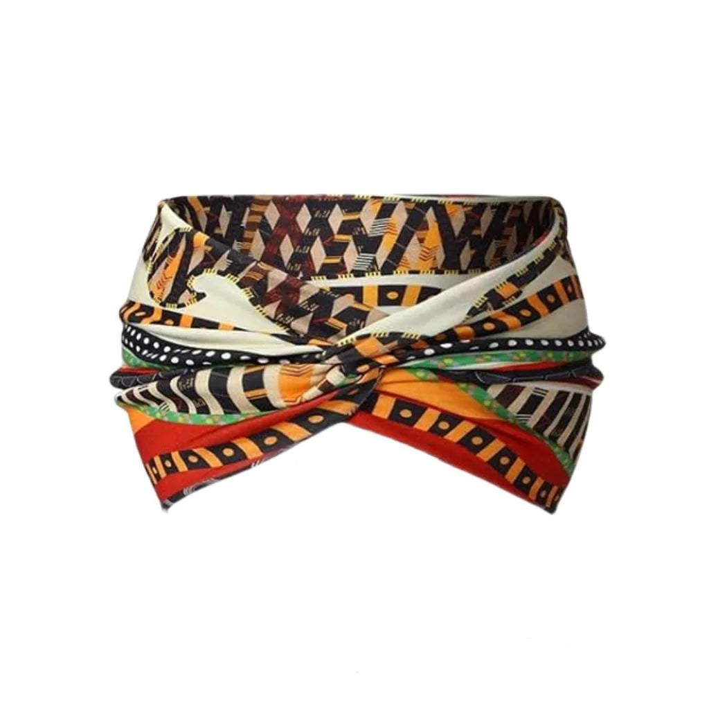 🧘‍♀️ Bohemian Yoga Headband – Wide High Strength African Style Wrap