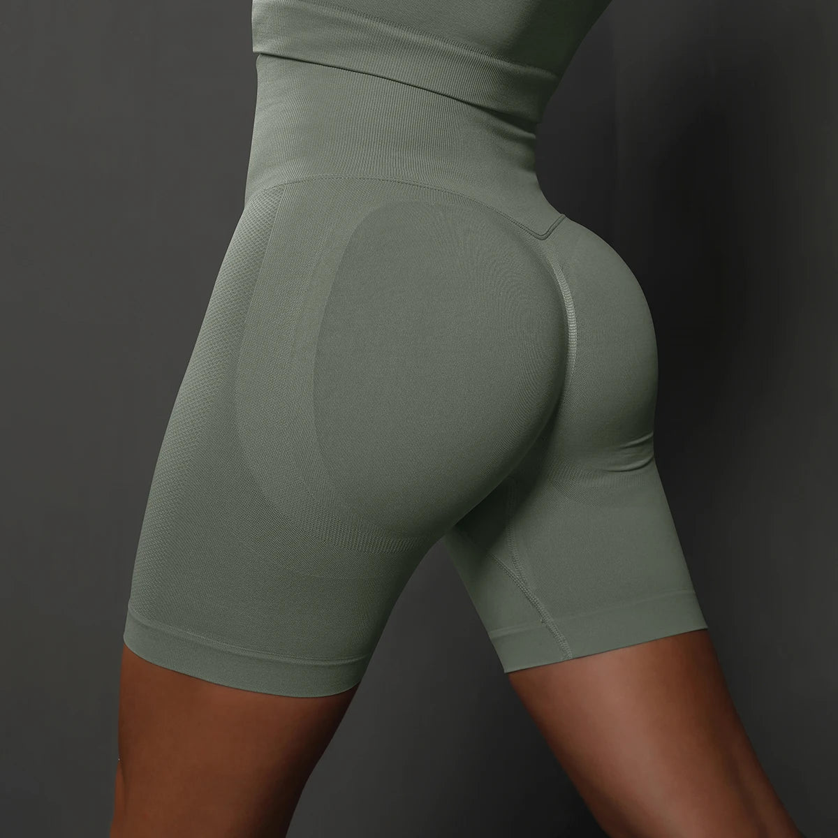 🩳 Seamless Yoga Shorts for Women – High Waist Push-Up Fit