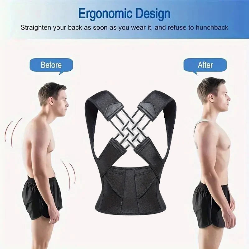 🔙 Full Back Posture Corrector – Shoulder & Lumbar Support for Women & Men