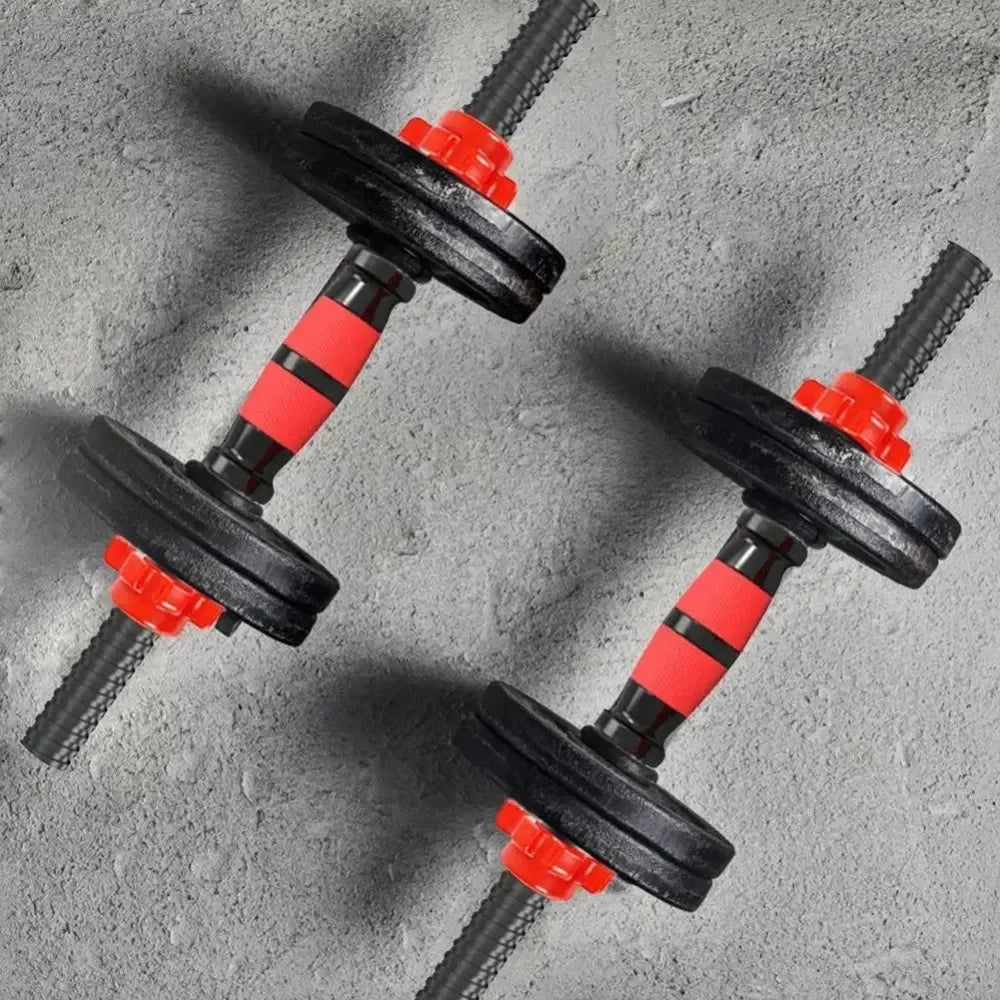 PVC Dumbbell Bar with Spin-Lock Collars – Barbell Handles for Home Gym Strength Training