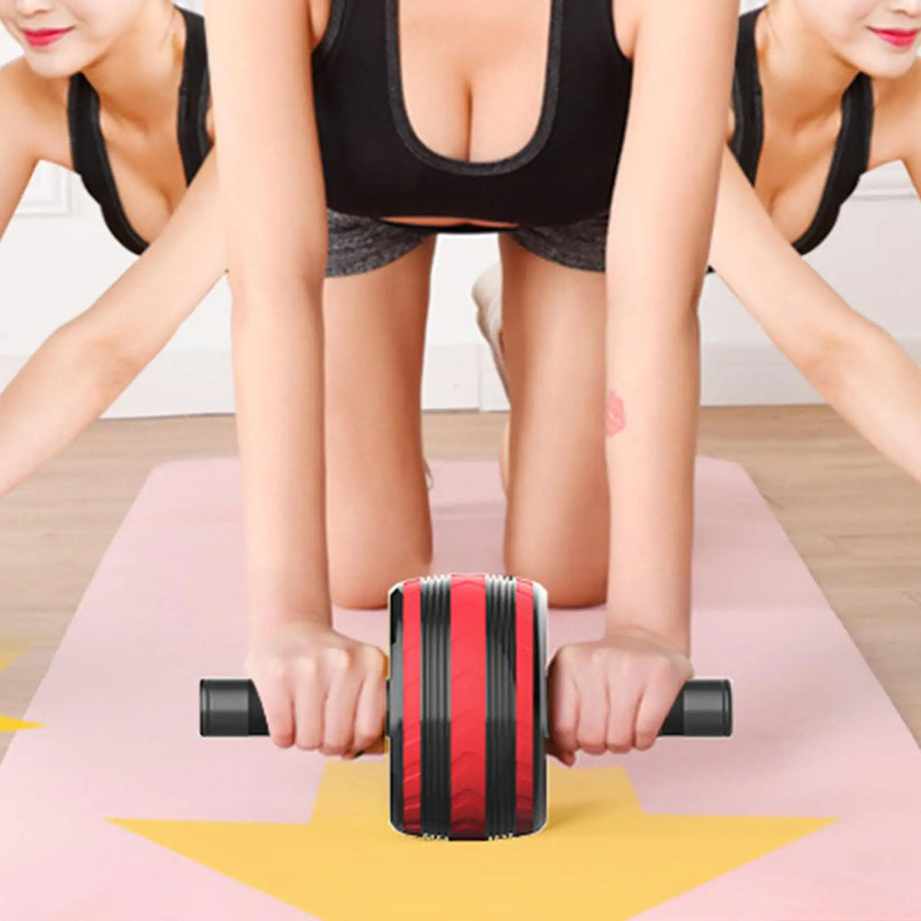 Ab Roller Wheel + Knee Mat – Quiet Dual-Wheel Core Trainer for Abs & Arms