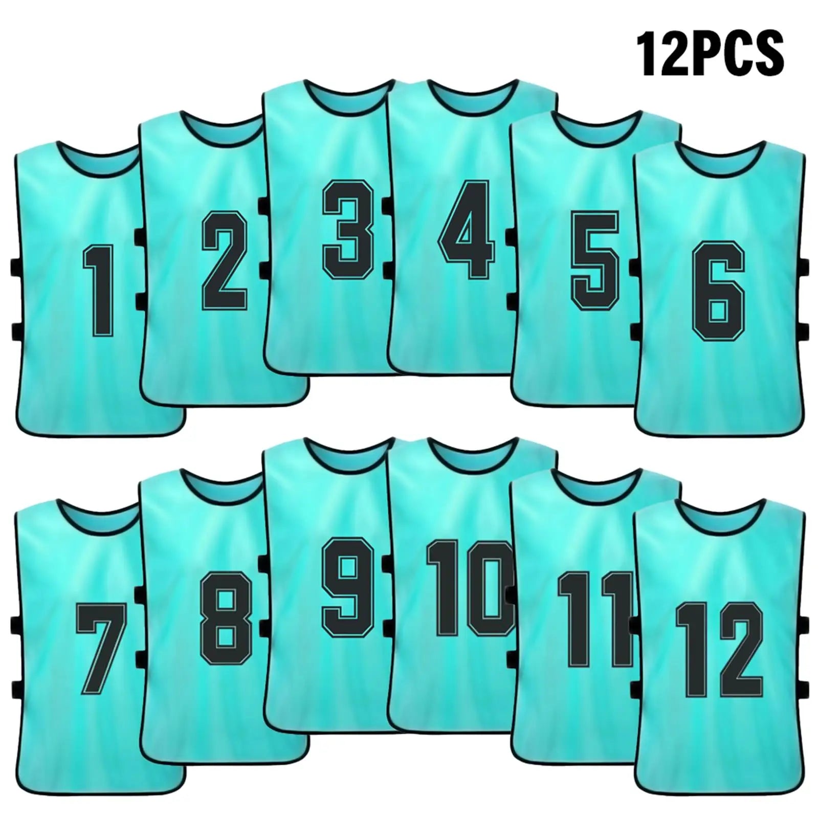 6/12PCS Kids Soccer Pinnies – Quick Dry Youth Sports Jerseys