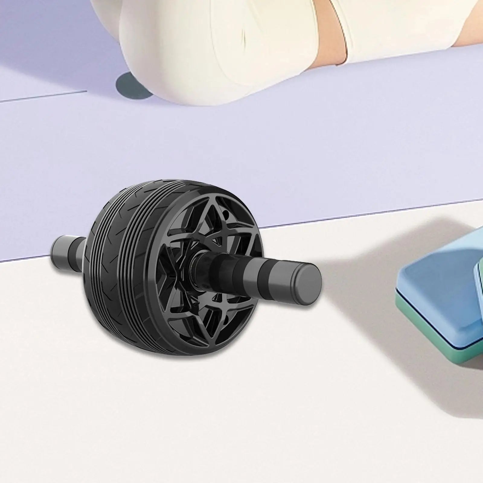 Ab Roller Wheel + Knee Mat – Quiet Dual-Wheel Core Trainer for Abs & Arms