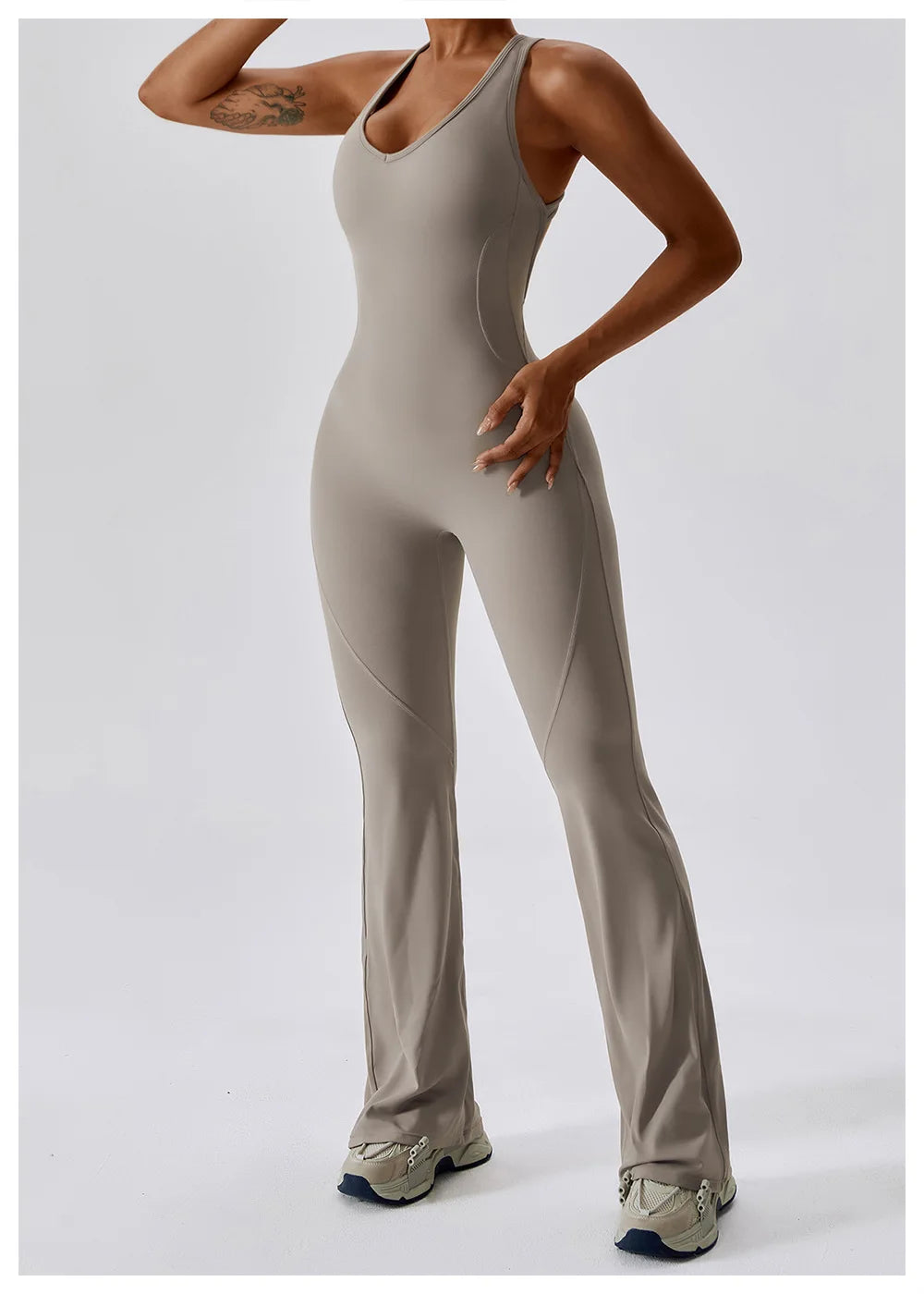 🧘 One-Piece Yoga Jumpsuit – Women’s Butt-Lifting Fitness Bodysuit