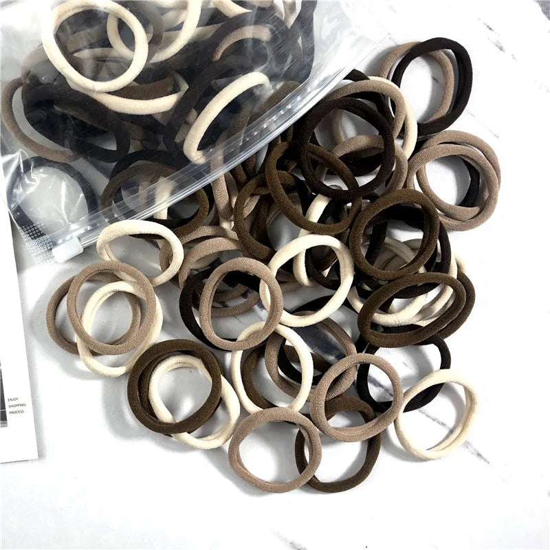20/50PCS Hair Ties Set – Simple Elastic Rubber Bands for Women Girls Ponytails (4cm)