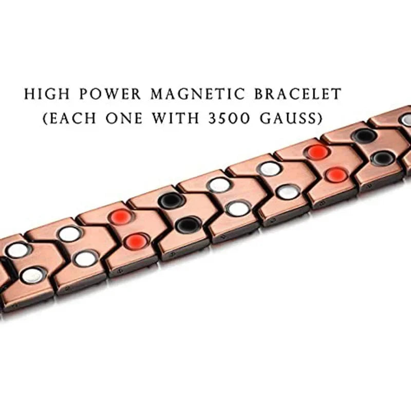 Men’s Pure Copper Magnetic Bracelet – Germanium Therapy Link Chain Arthritis Relief