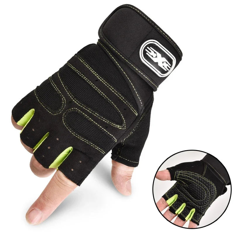 Outdoor Sport Gloves – Long Fingerless Gym & Cycling Gloves with Wrist Guard Support
