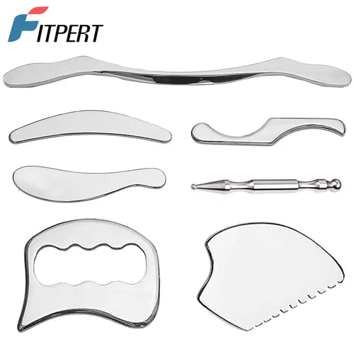 1/4/7pcs Gua Sha Massage Tools – Stainless Steel IASTM Muscle Scraper Set