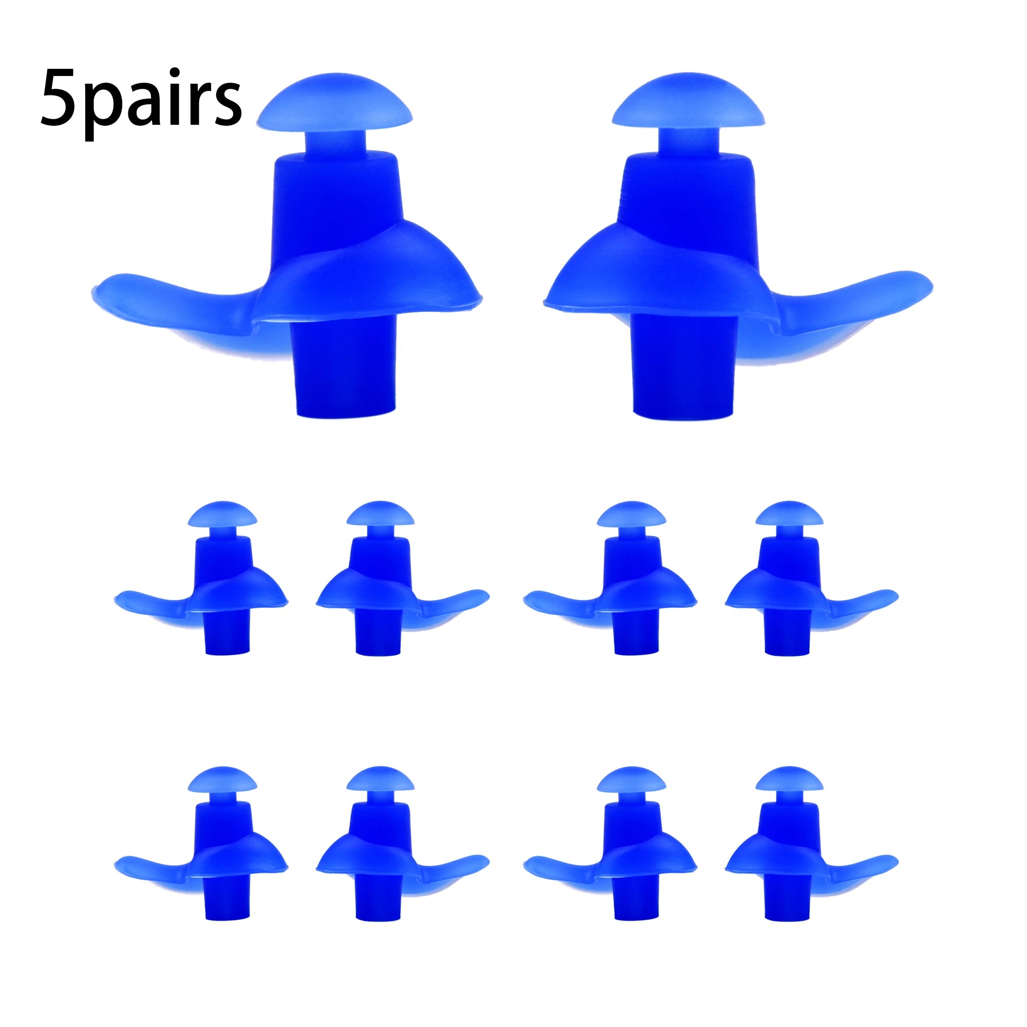 👂 5-Pair Silicone Earplugs – Waterproof for Swimming & Sleep