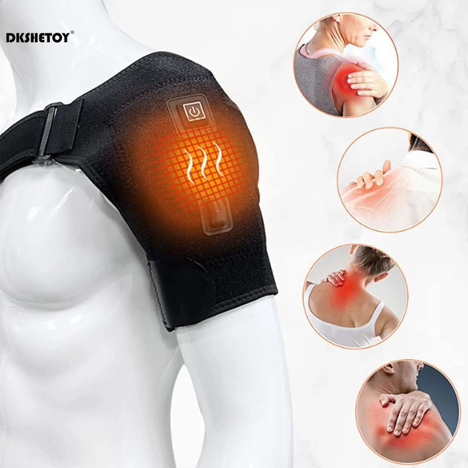 Electric Heated Shoulder Wrap – USB Heat Therapy Pad for Shoulder, Neck, Back & Joint Pain Relief