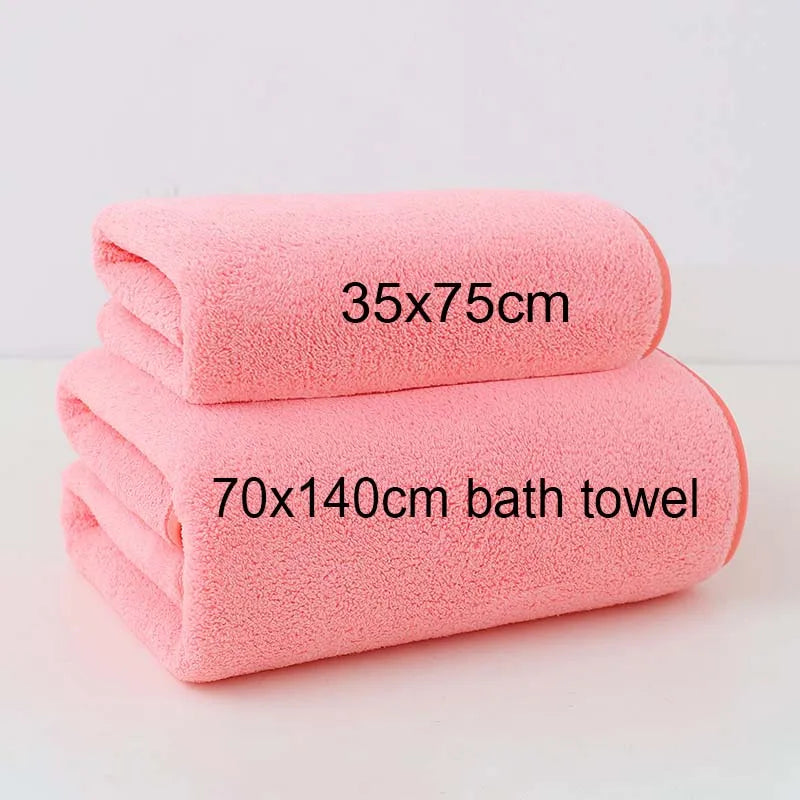 Coral Fleece Towel Set – Thick Soft Absorbent Bath Towels for Home & Travel