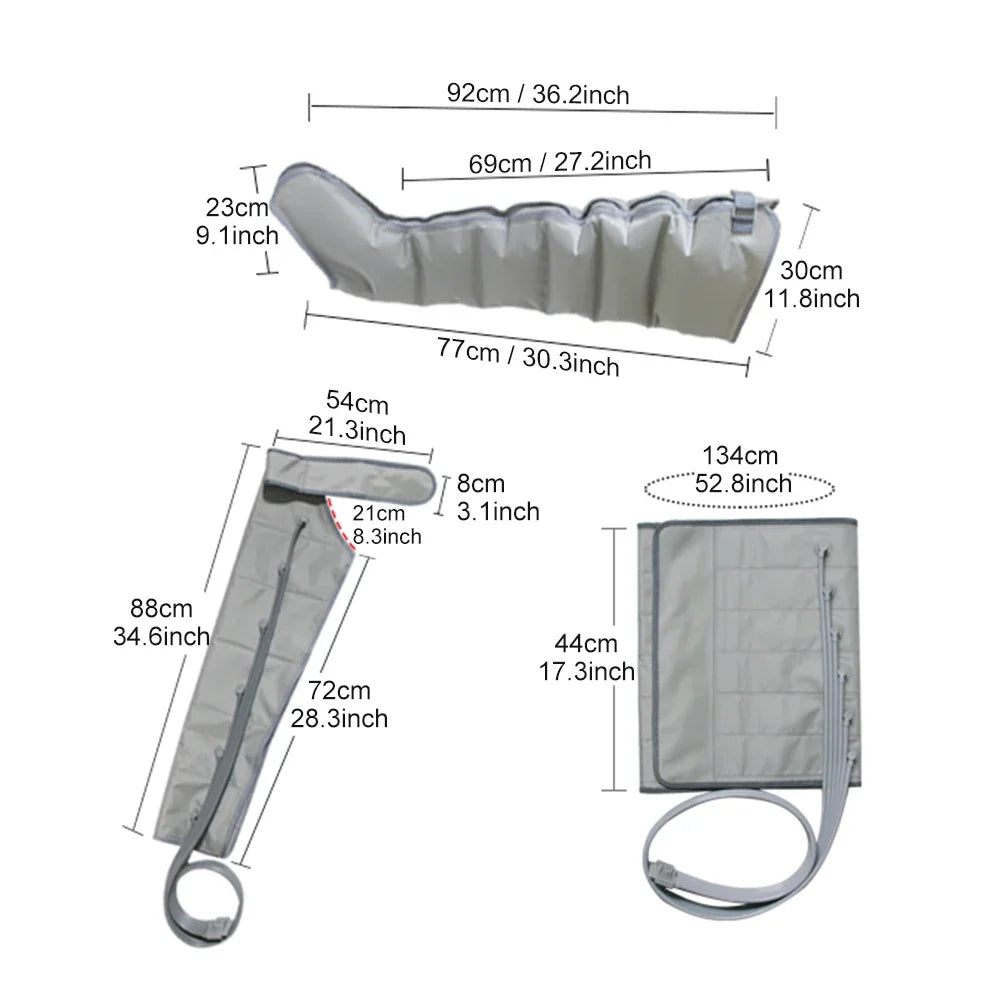 6-Cavity Air Compression Massager Parts – Leg Calf Waist Arm Lymph Drainage Accessories