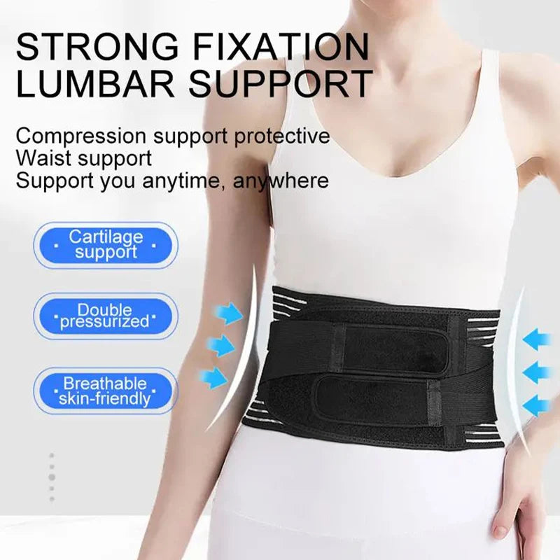 Adjustable Back Support Brace – Lumbar Waist Trainer Sweat Belt for Men Women
