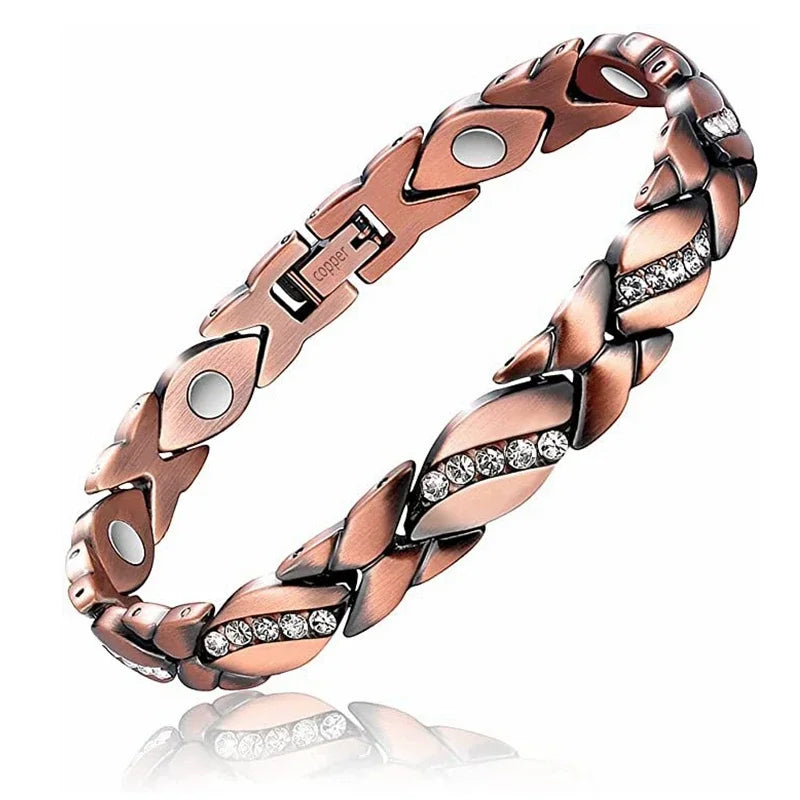 Men’s Pure Copper Magnetic Bracelet – Germanium Therapy Link Chain Arthritis Relief