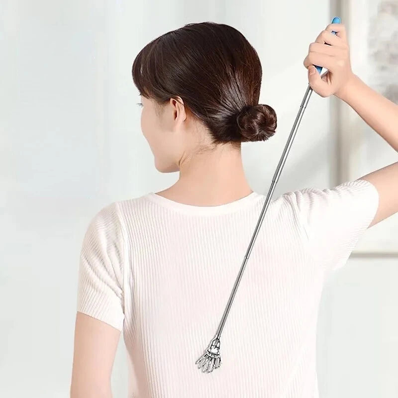 Telescopic Stainless Steel Back Scratcher – Extendable Claw Massage Tool