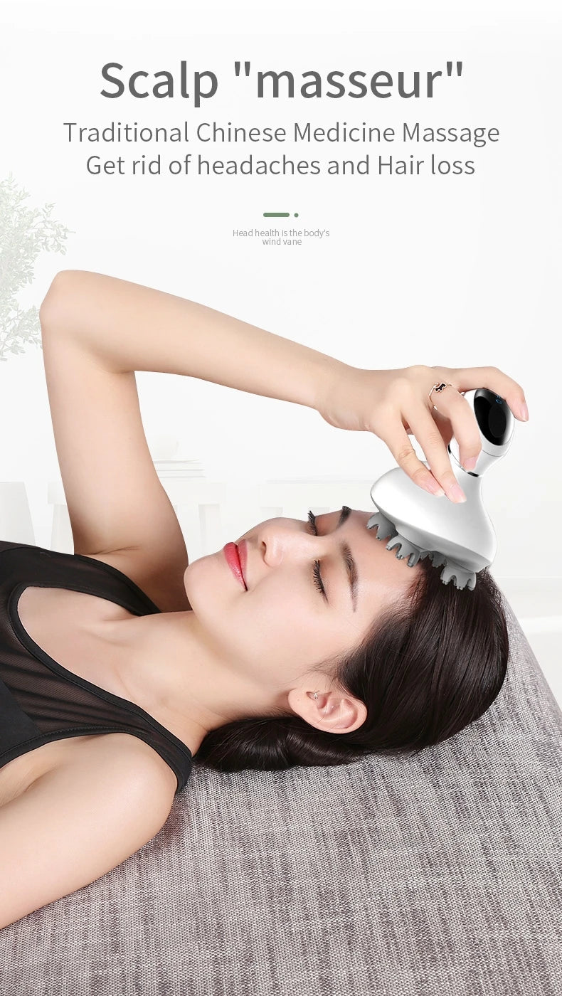 Electric Scalp Head Massager Waterproof Vibration Kneading Massage Tool for Hair & Pet