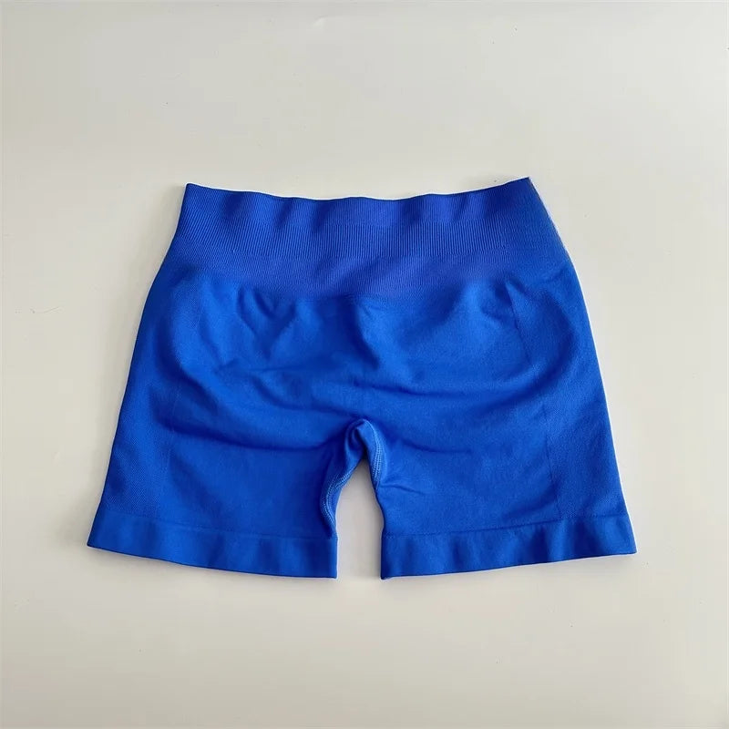 Low-Rise Seamless Scrunch Yoga Shorts – Ribbed Booty Lift Gym Workout Wear