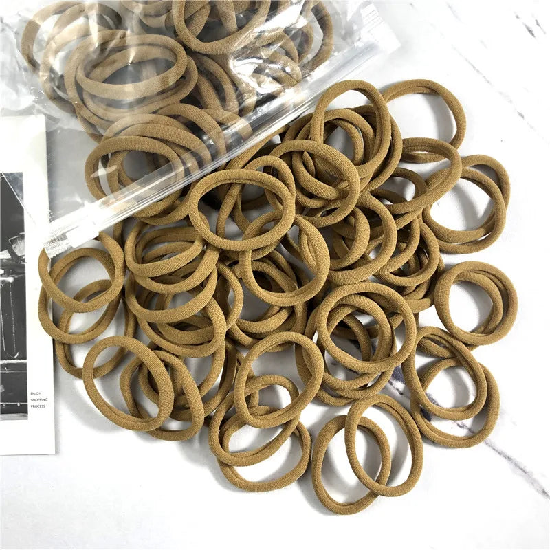20/50PCS Hair Ties Set – Simple Elastic Rubber Bands for Women Girls Ponytails (4cm)