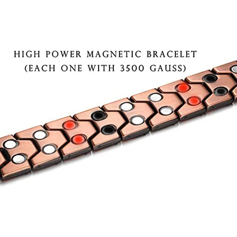Men’s Pure Copper Magnetic Bracelet – Germanium Therapy Link Chain Arthritis Relief