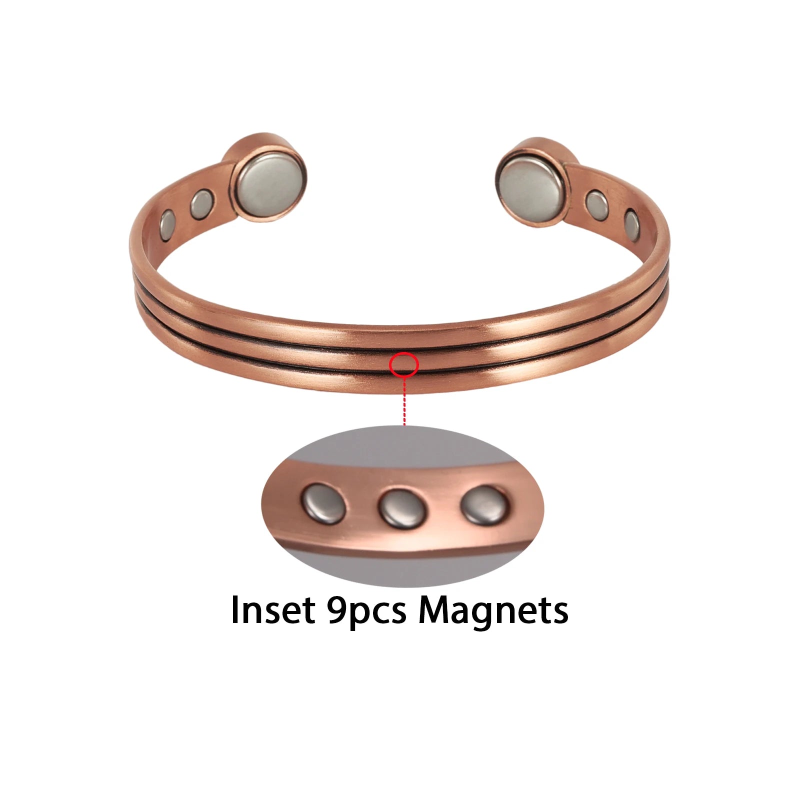 Vinterly Pure Copper Magnetic Bracelet – Adjustable Vintage Bangle for Arthritis Relief