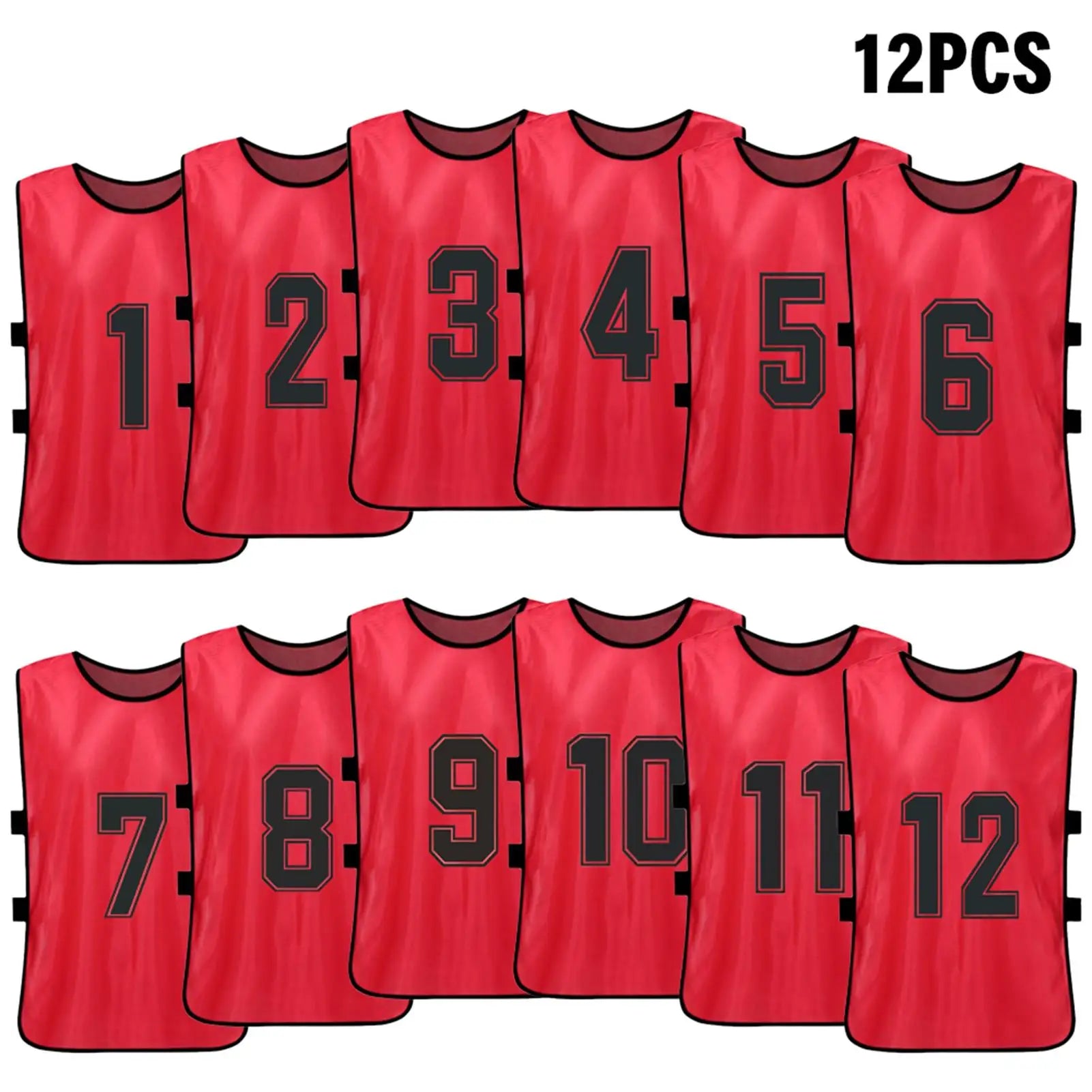 6/12PCS Kids Soccer Pinnies – Quick Dry Youth Sports Jerseys