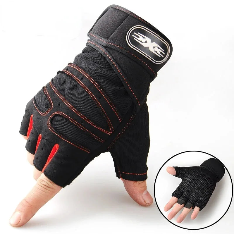 Outdoor Sport Gloves – Long Fingerless Gym & Cycling Gloves with Wrist Guard Support